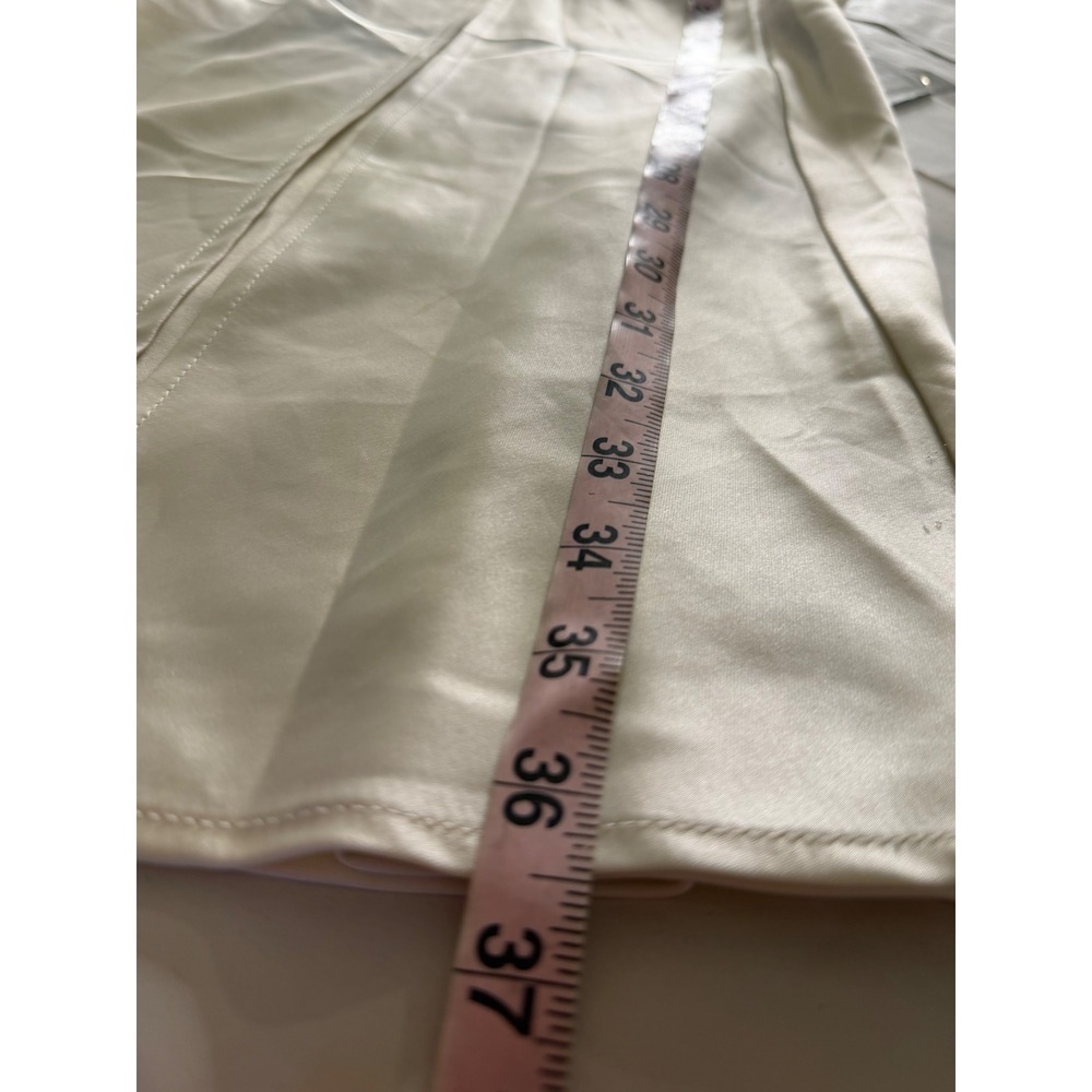 High Beauty Cream Satin Strapless Maxi Dress Slit A1209SET Small - Picture 6 of 8